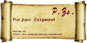 Purjusz Zsigmond névjegykártya