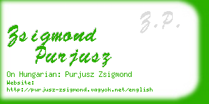 zsigmond purjusz business card